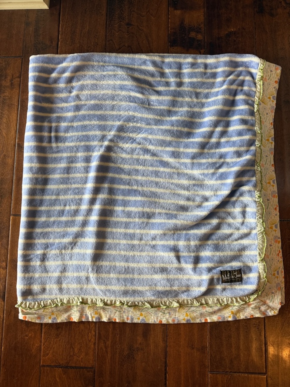 Matilda Jane Lavender & White Plush Baby Blanket with Floral Print
